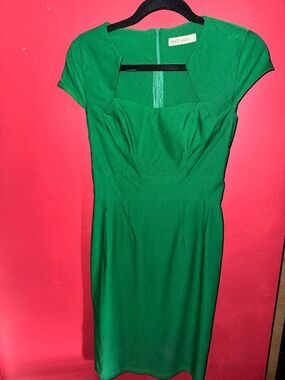 Grace Karin Green Cap Sleeve Midi Sheath Dress